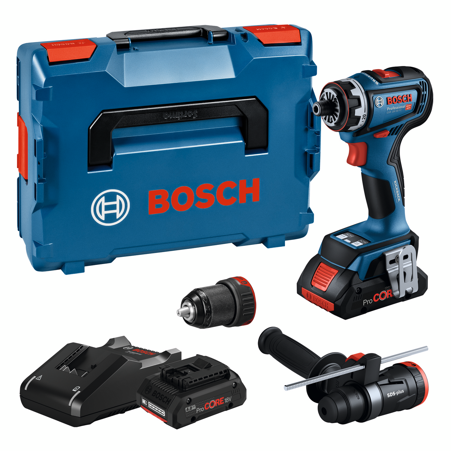 Akkuporakone Bosch GSR 18V-90 FC 2x4,0Ah ProCore 2xGFA L-Boxx