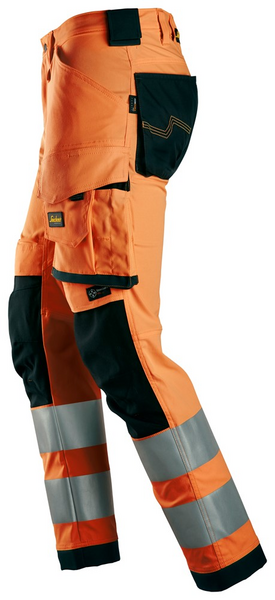 Housut Snickers 6343-5504 Stretch Hi-Vis lk 2 huomio-oranssi/musta