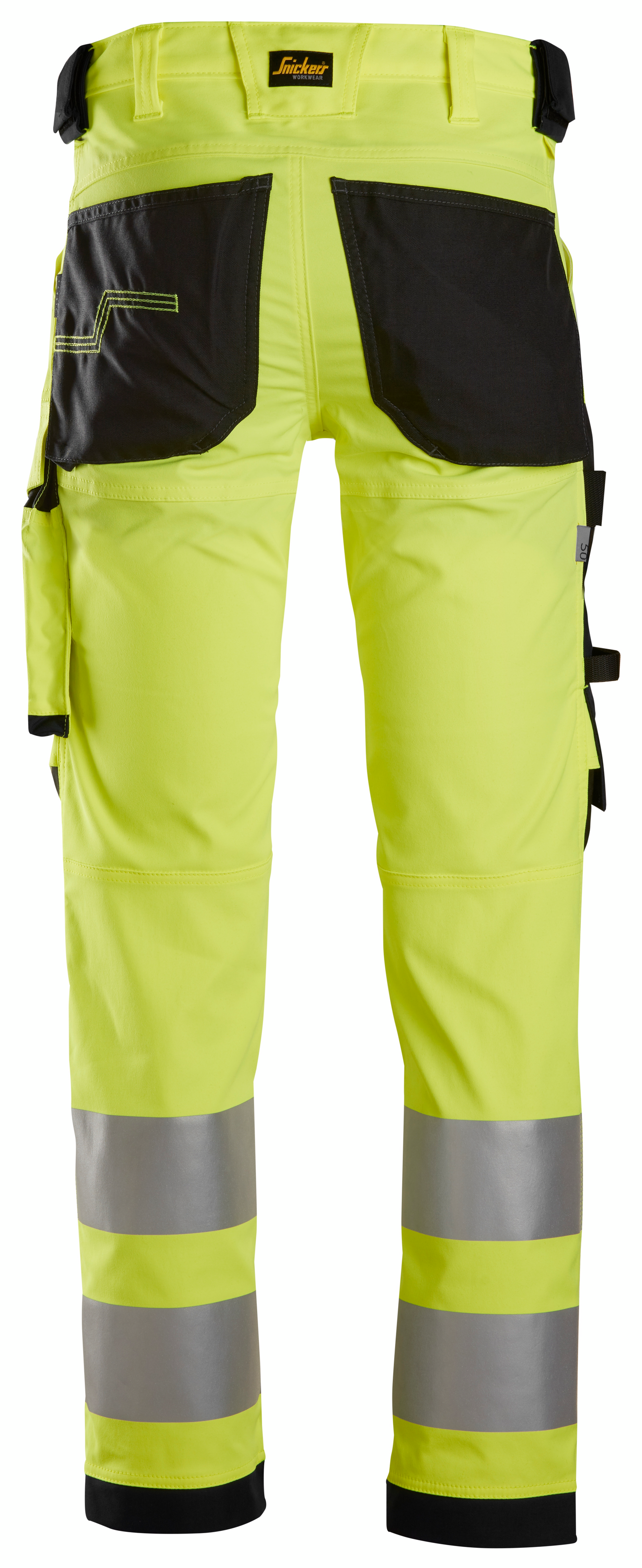 Housut Snickers 6343-6604 Stretch Hi-Vis lk 2 huomiokeltainen/musta