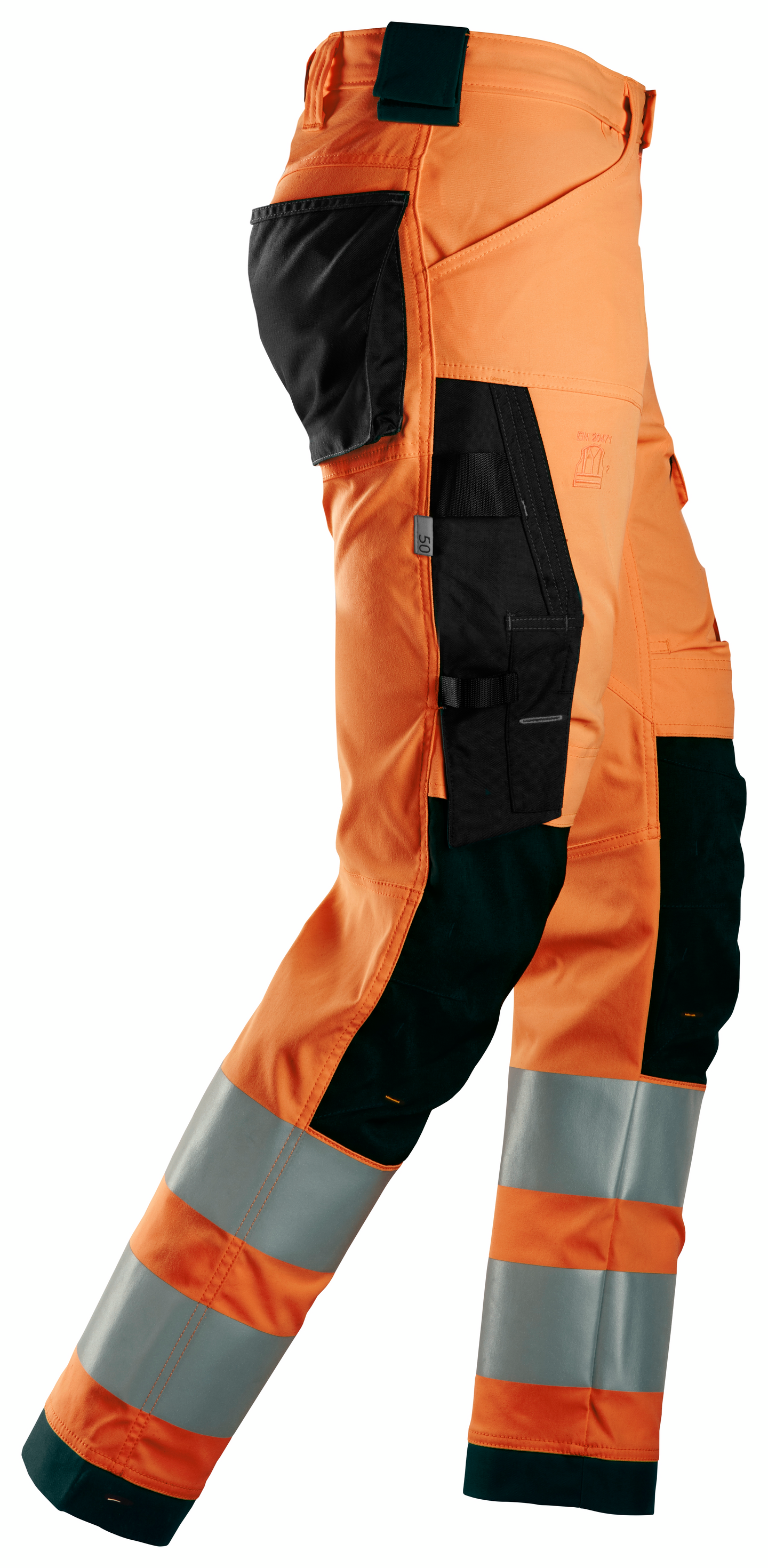 Housut Snickers 6343-5504 Stretch Hi-Vis lk 2 huomio-oranssi/musta