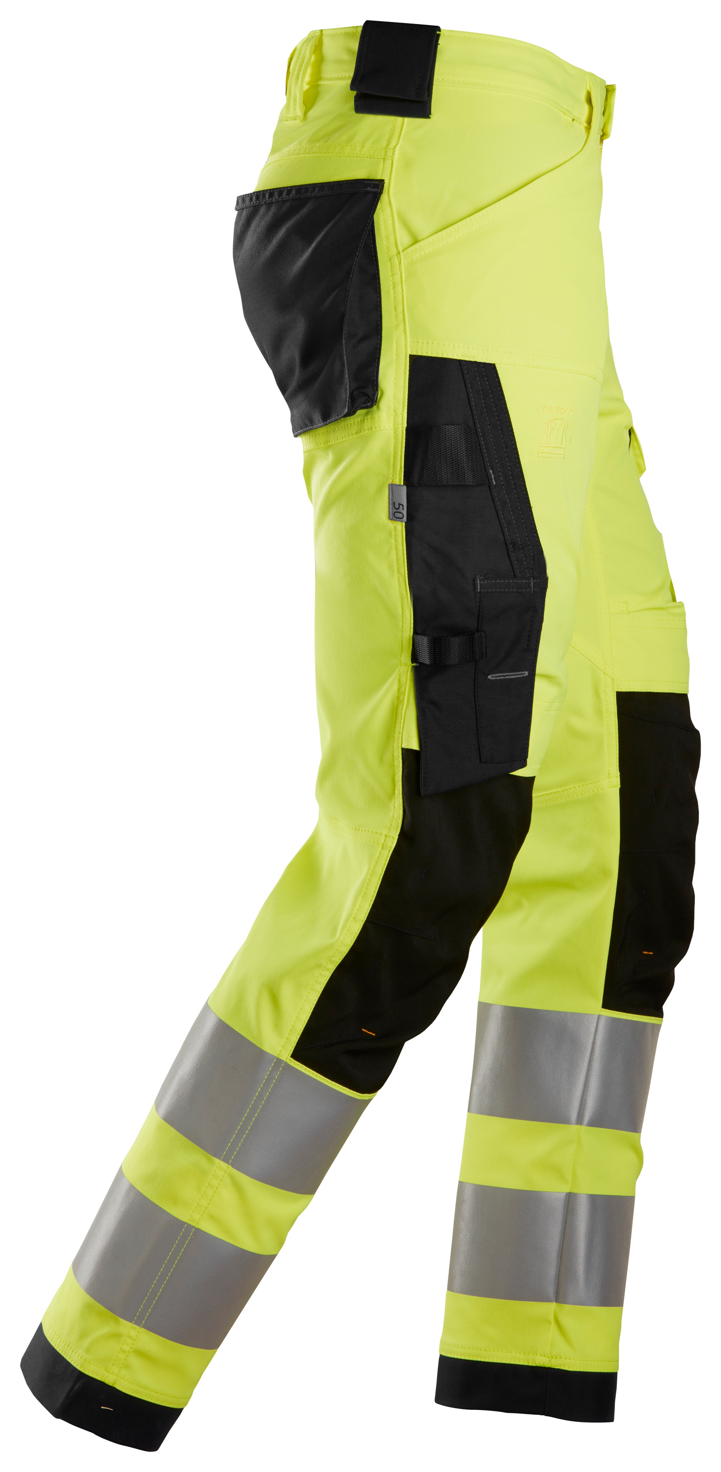 Housut Snickers 6343-6604 Stretch Hi-Vis lk 2 huomiokeltainen/musta