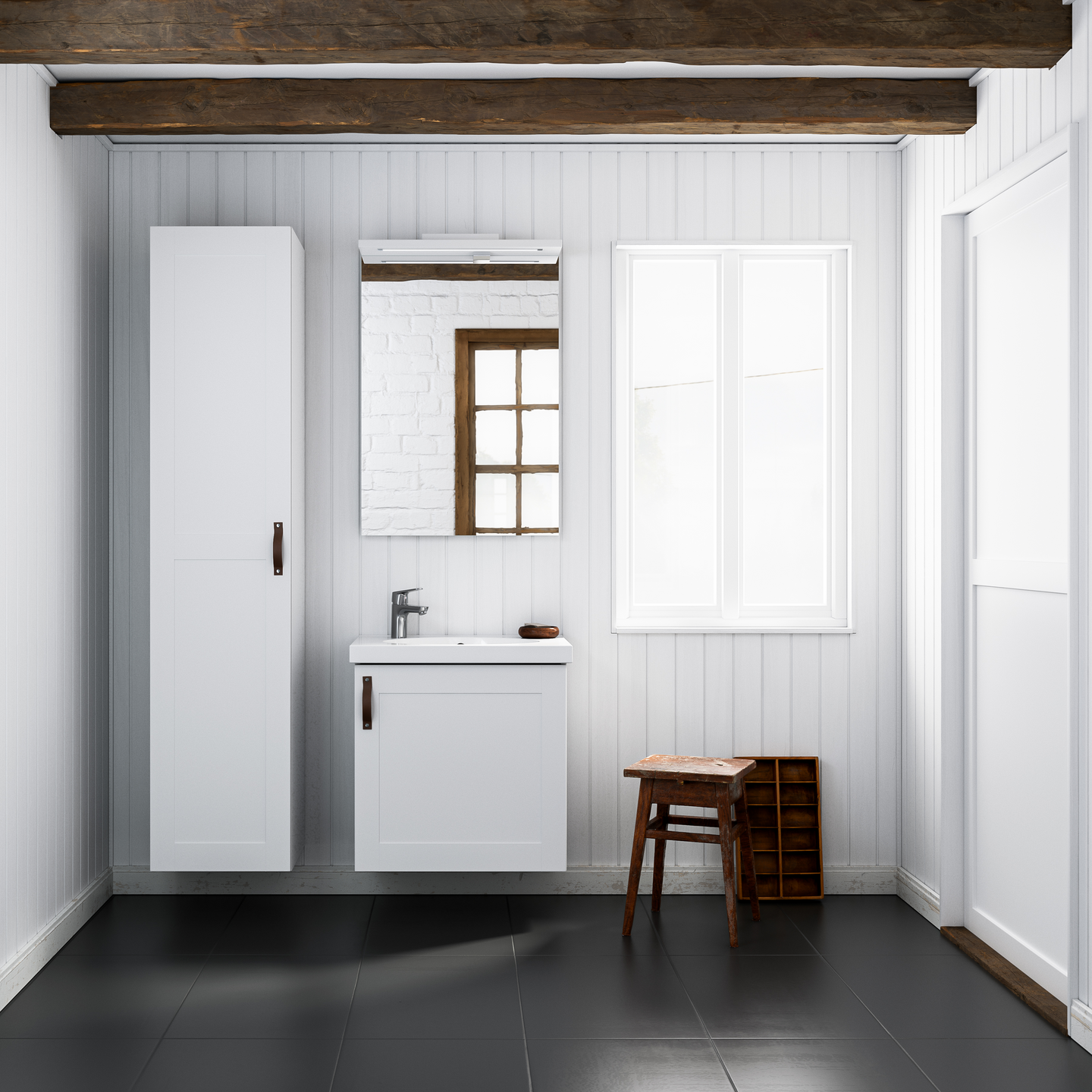 Peili Temal Classic 65x18x87cm valkoinen