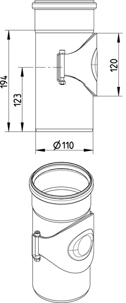 Puhdistusyhde Blücher ø110 ruostumaton teräs