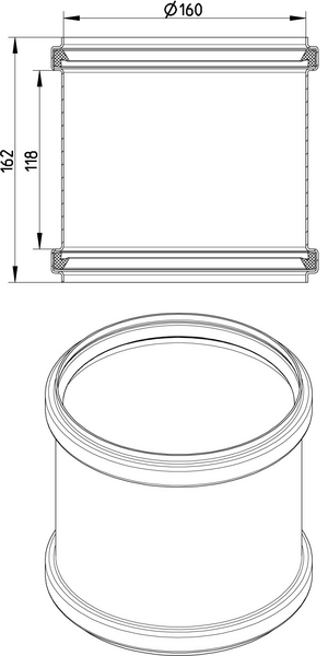 Pistoyhde Blücher haponkestävä teräs 160 S
