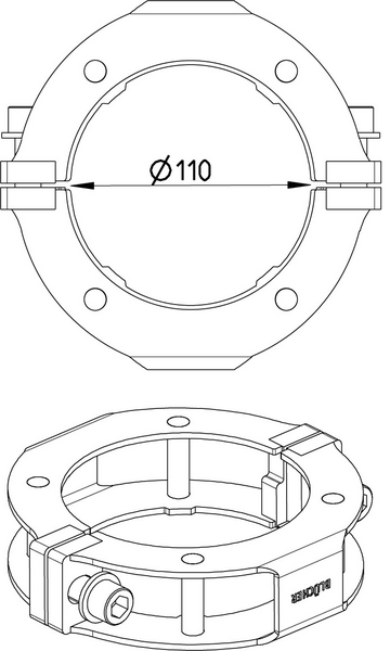 Patopaineliitospanta Blücher 110 mm ruostumaton teräs