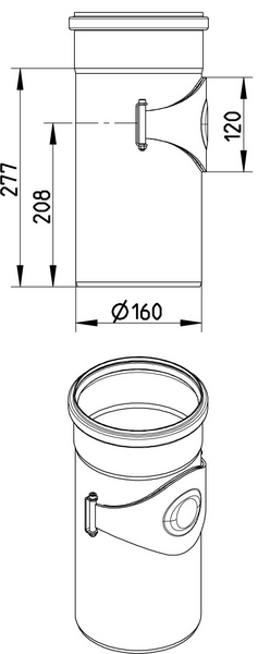 Puhdistusyhde Blücher haponkestävä teräs 160 S