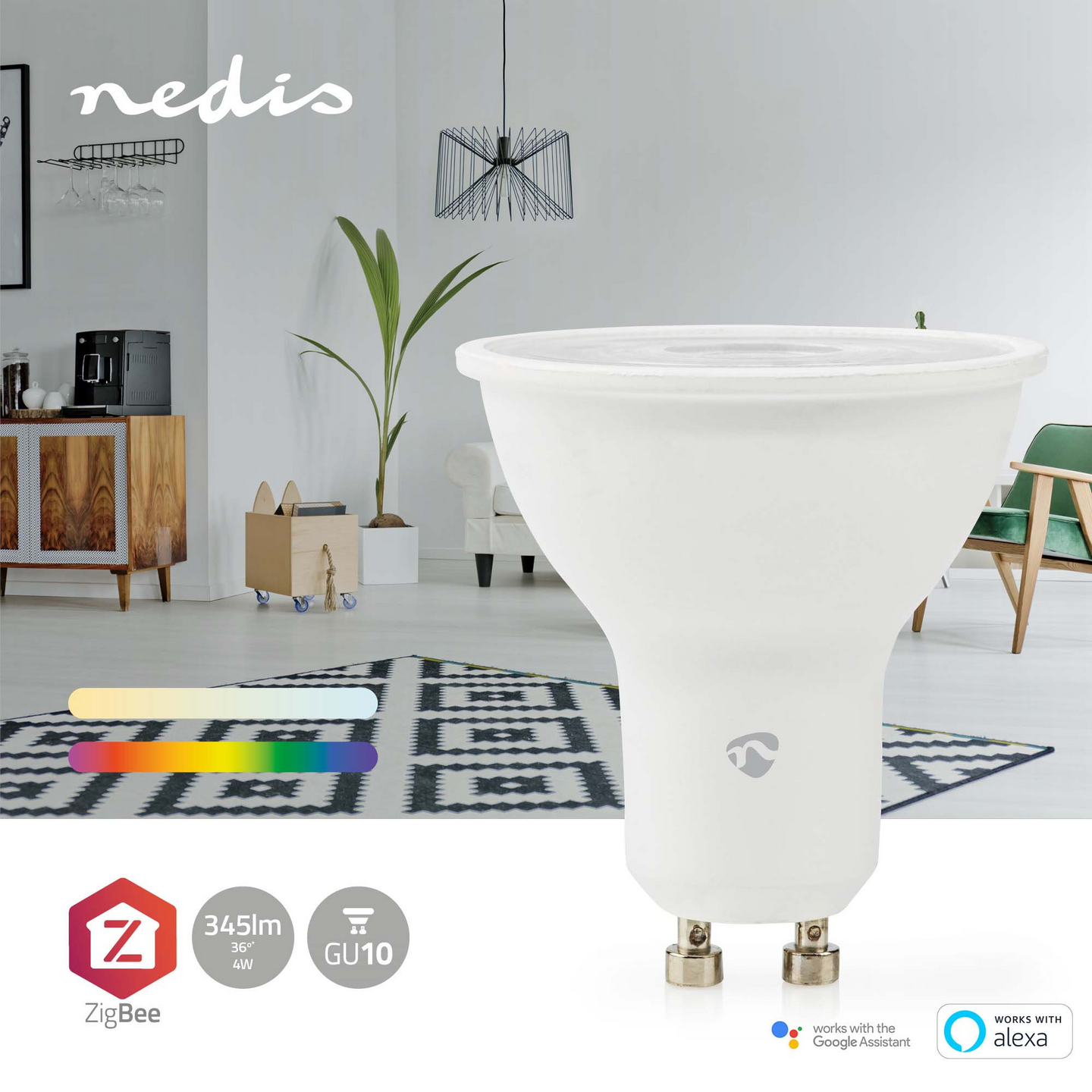 Led-lamppu Nedis Smartlife RGB Zigbee 3.0 GU10 345lm 4,7W