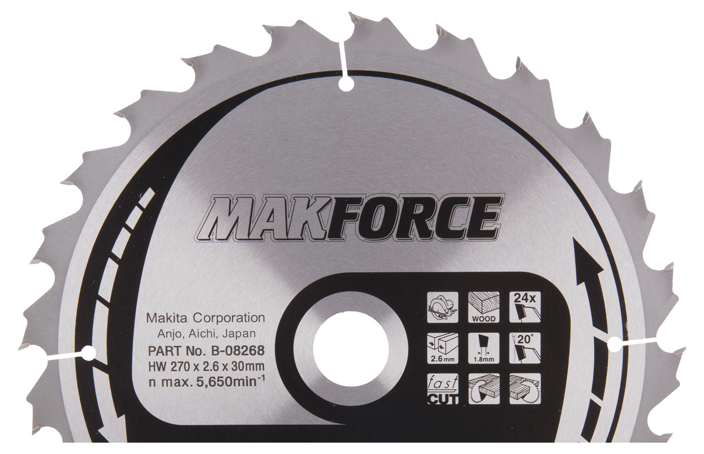 Pyörösahanterä Makita Makforce 270x30x2,6mm Z-24 puu