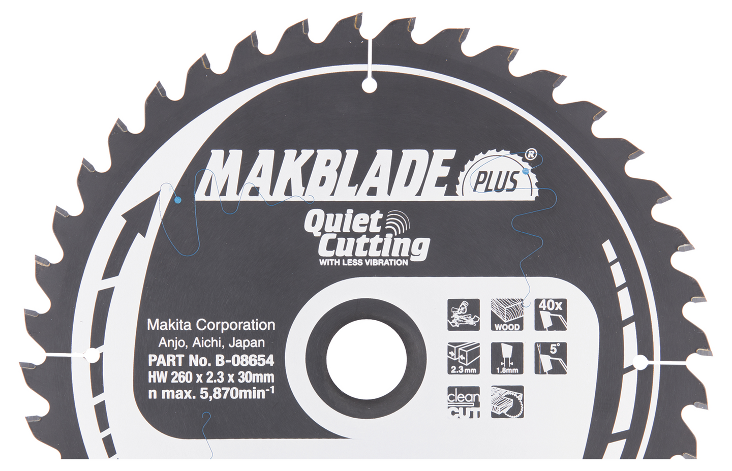 Pyörösahanterä Makita Makblade Plus 260x30x2,3mm Z-40 puu