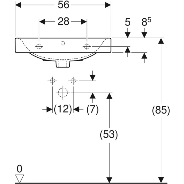 Pesuallas IDO Glow Square 56X44X17cm
