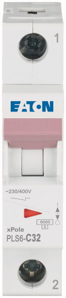 Johdonsuojakatkaisija Eaton PLS6-C32 6KA 1-napainen C 32A