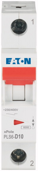 Johdonsuojakatkaisija Eaton PLS6-D10 6KA 1-napainen D 10A