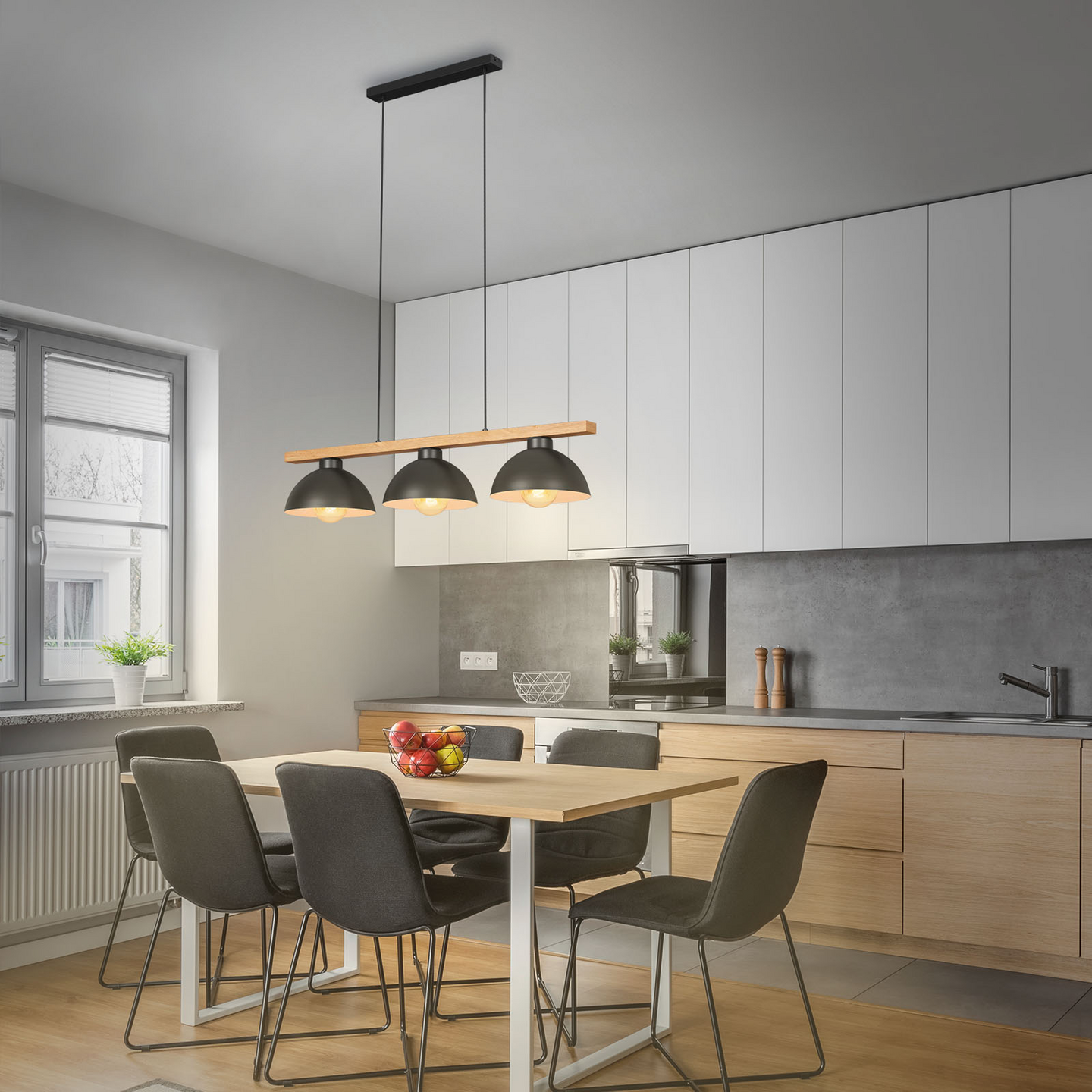 Riippuvalaisin Brilo Vintage 3-osainen 980x250x1035mm E27