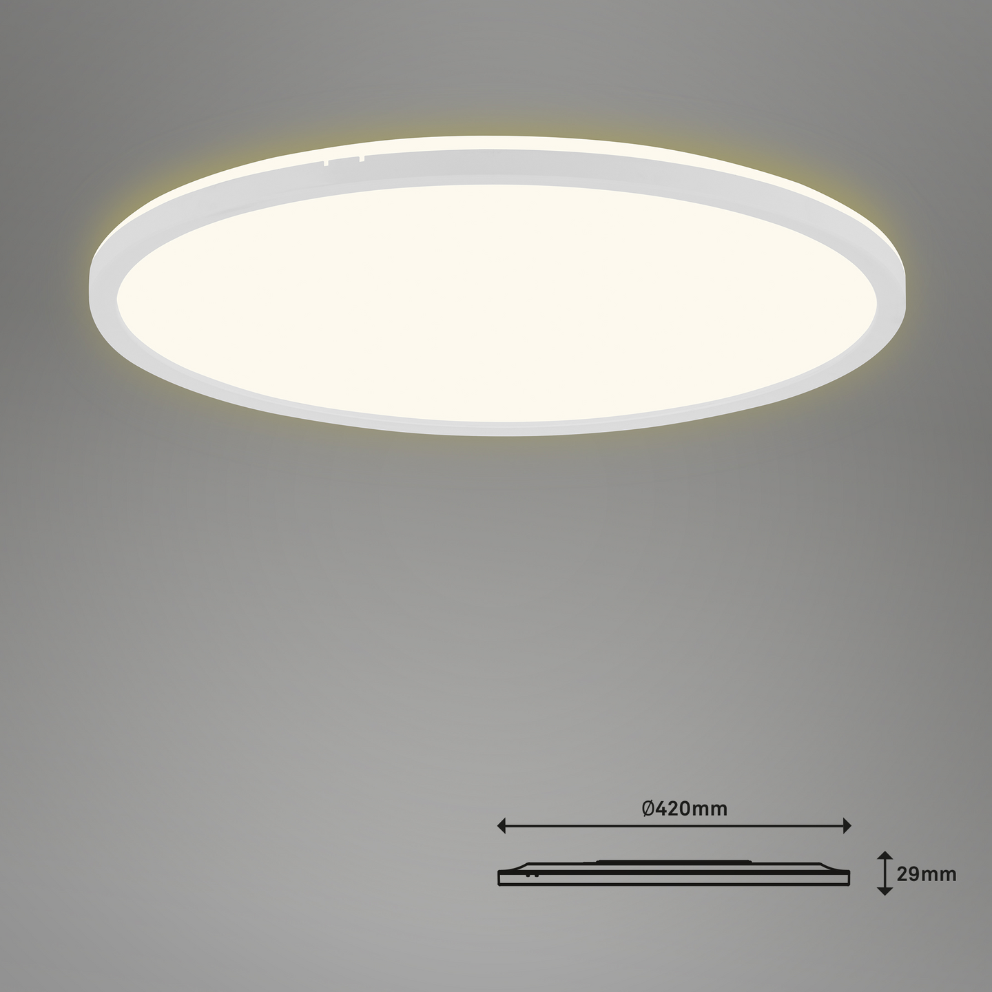 Kattovalaisin Brilo Ultra Slim CCT led 420mm 3000lm 22W IP20 valkoinen