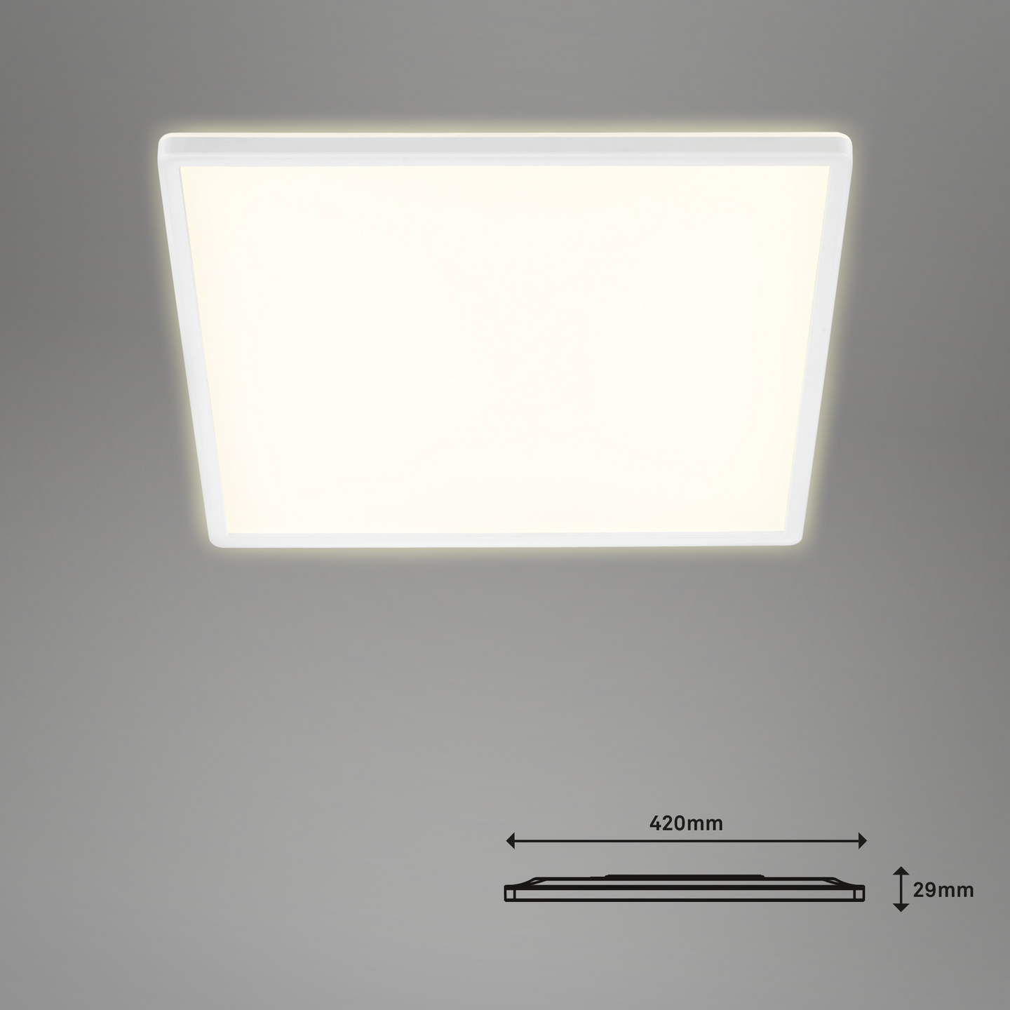 Kattovalaisin Brilo Ultra Slim CCT led 420x420mm 3000lm 22W IP20 musta