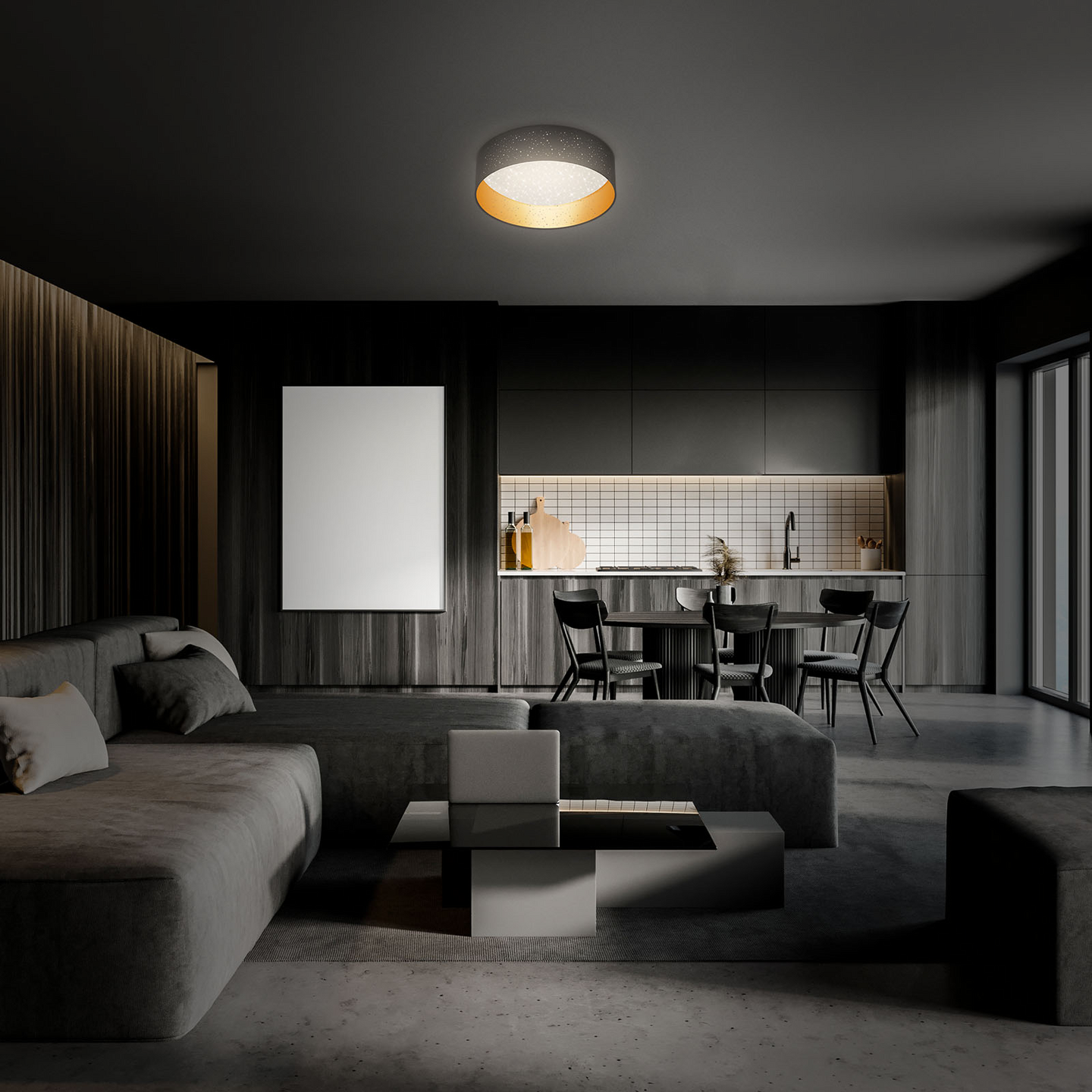 Kattovalaisin Brilo Maila led 400mm  2200lm 18W 4000K IP20 musta