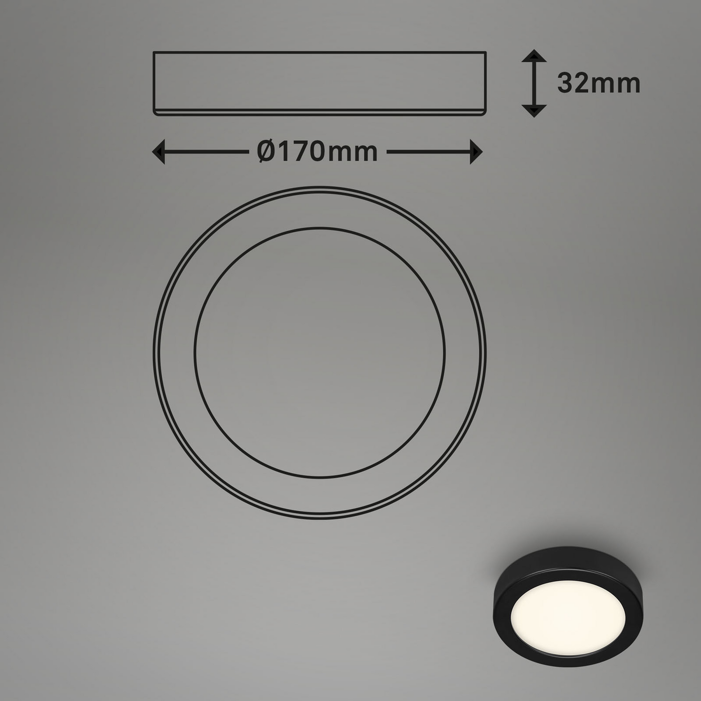 Kattovalaisin Briloner led 170 mm 1000lm 4000K 12W IP20