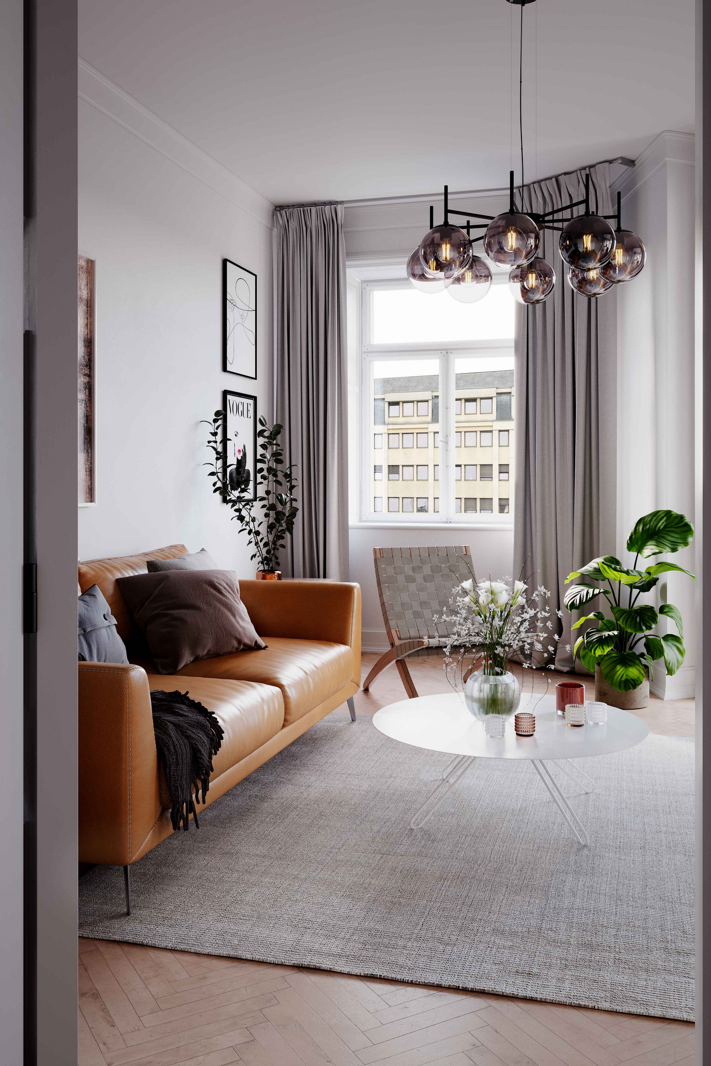 Riippuvalaisin By Rydéns Boyle 8-osainen savunharmaa