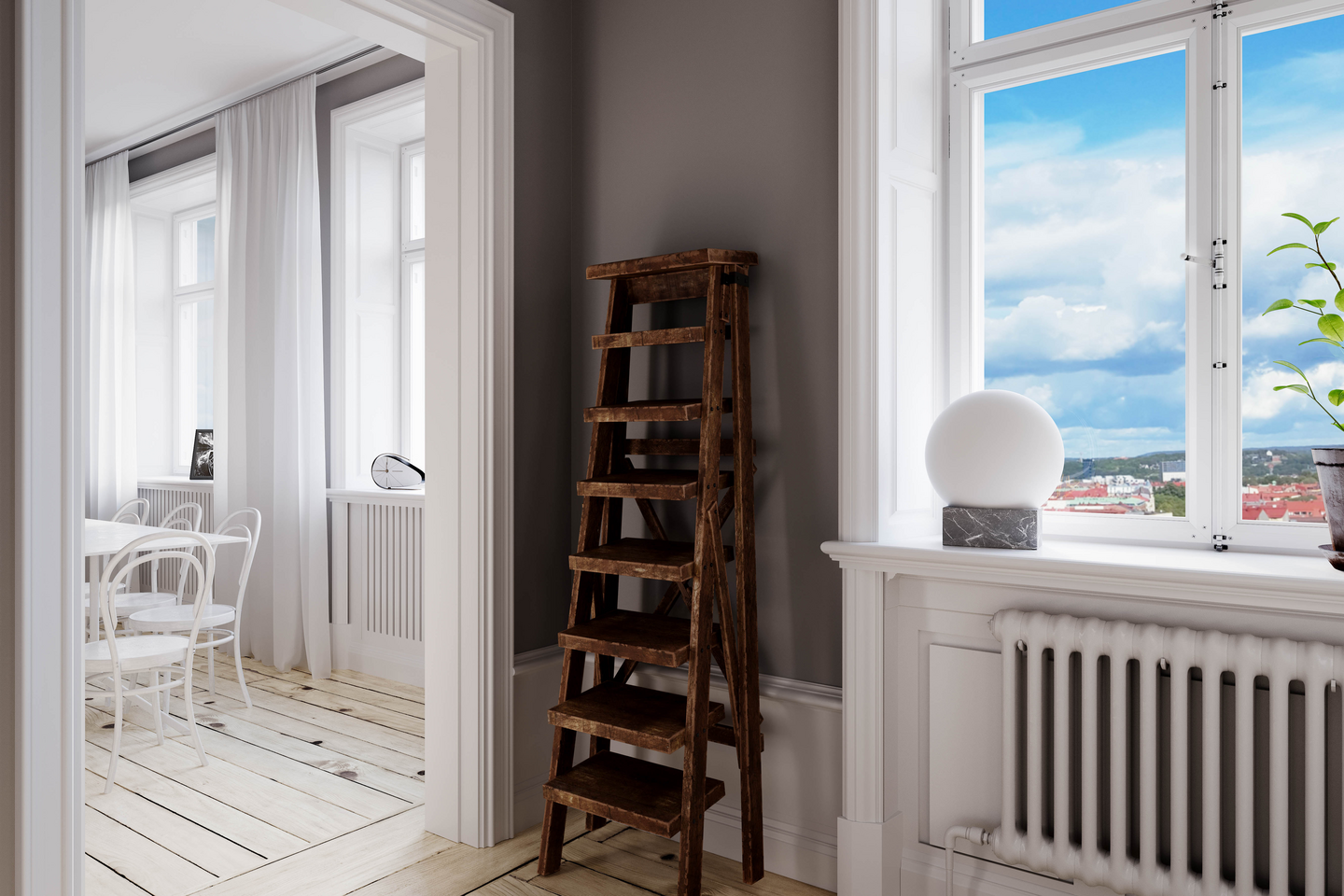 Pöytävalaisin By Rydéns Glori valkoinen