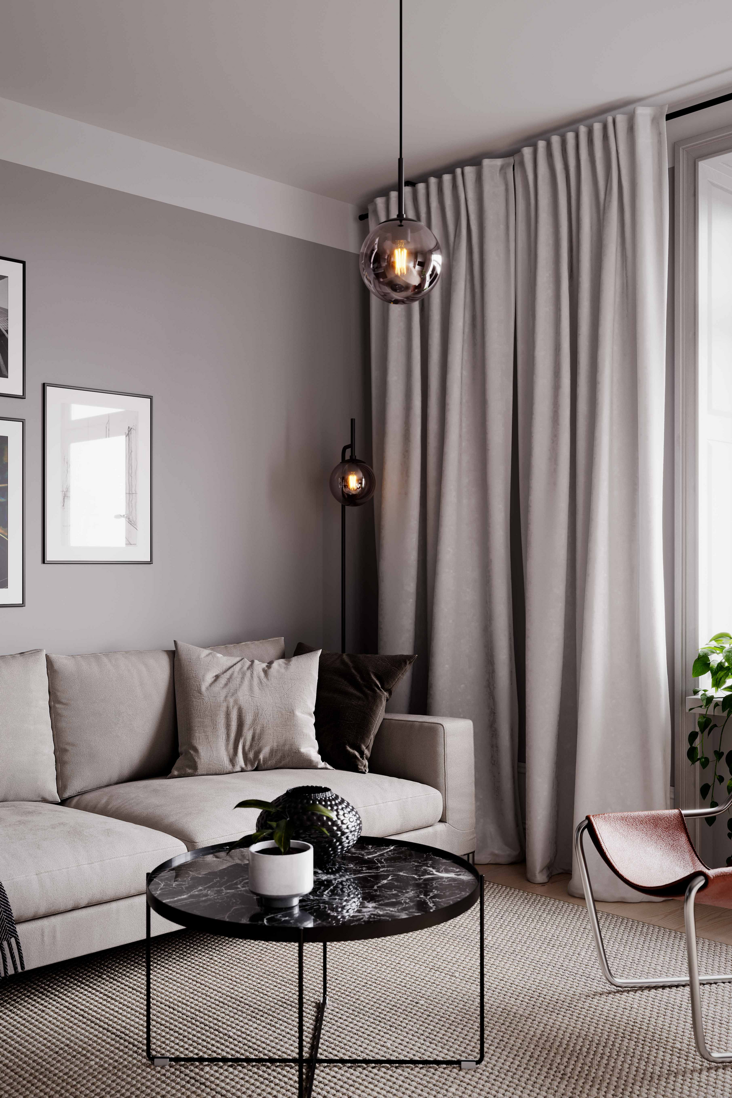 Riippuvalaisin By Rydéns Boyle savunharmaa