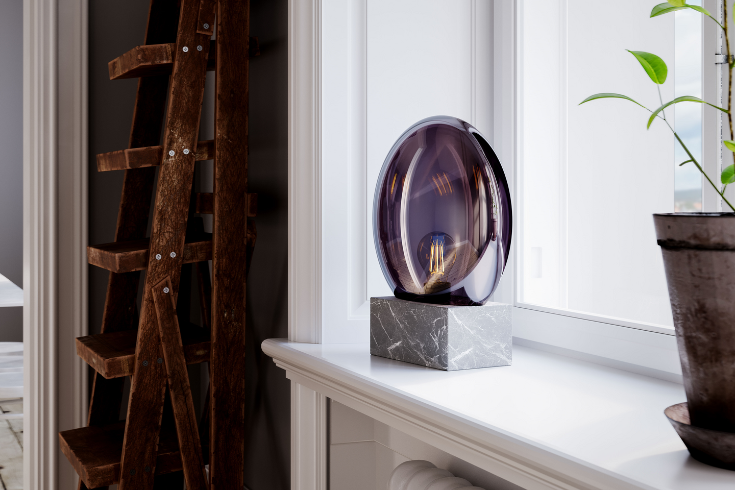 Pöytävalaisin By Rydéns Glori savunharmaa