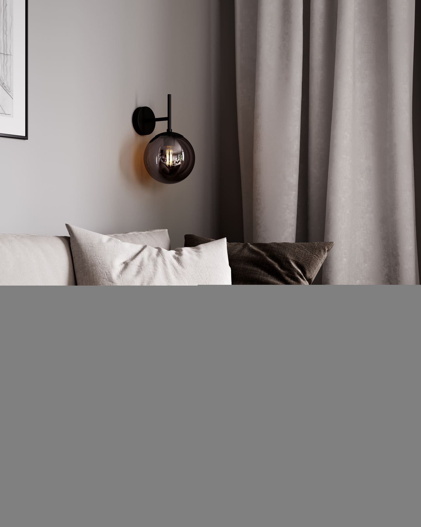 Seinävalaisin By Rydéns Boyle savunharmaa