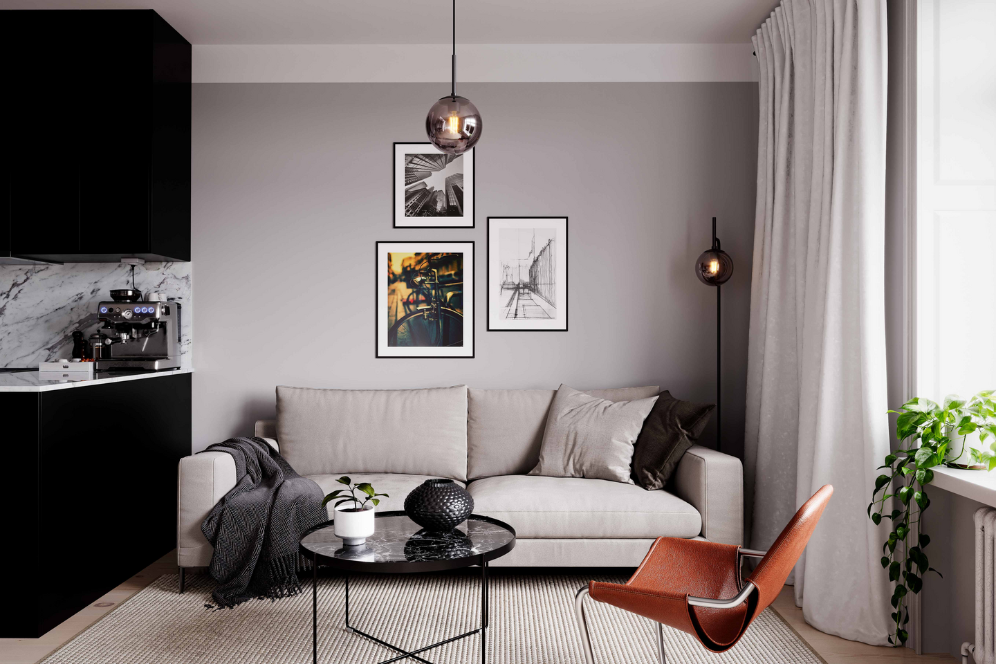 Lattiavalaisin By Rydéns Boyle savunharmaa