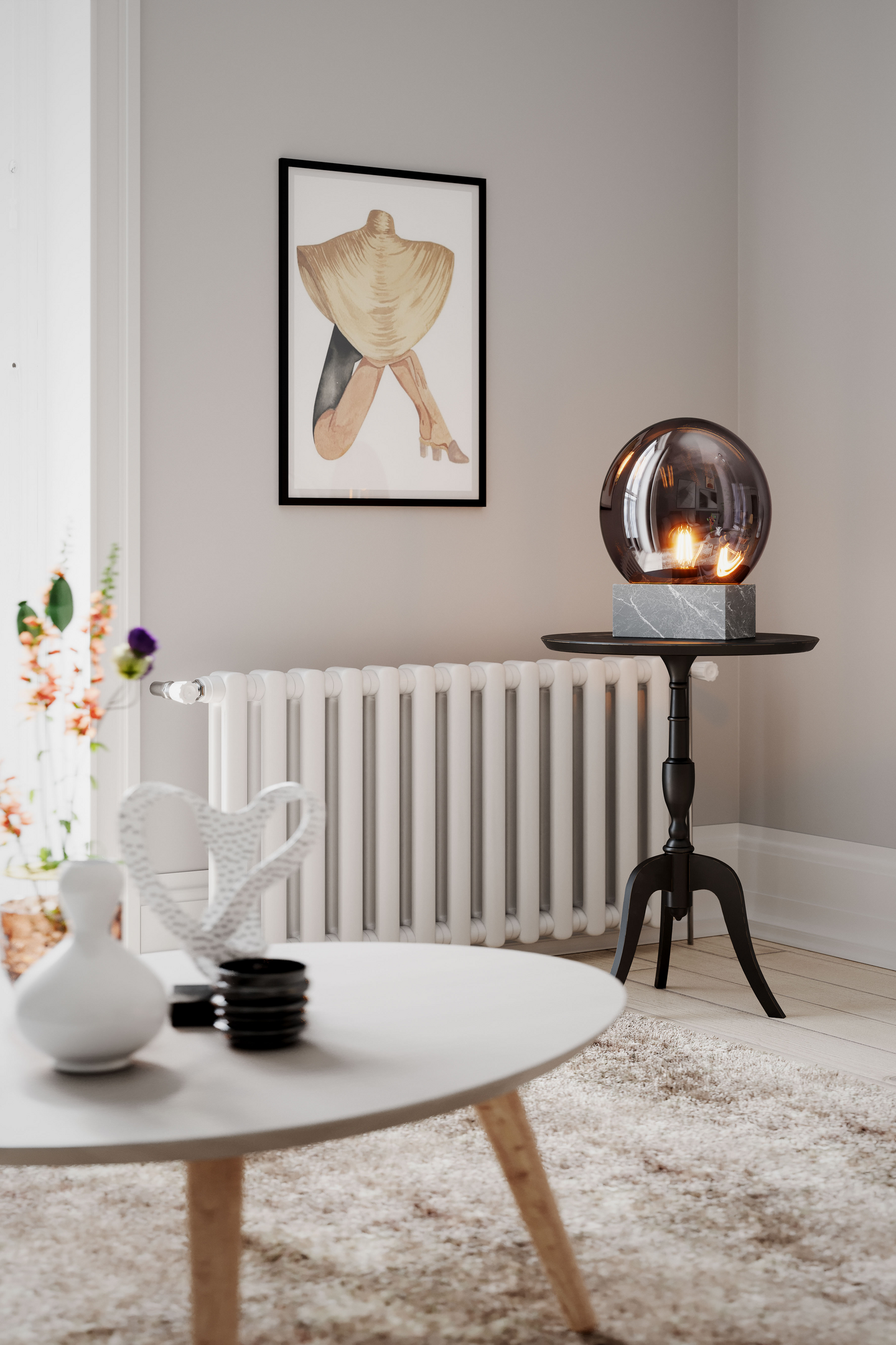 Pöytävalaisin By Rydéns Glori savunharmaa