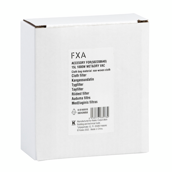 Kangassuodatin FXA 15L 1000W märkä-kuivaimuriin 3 kpl