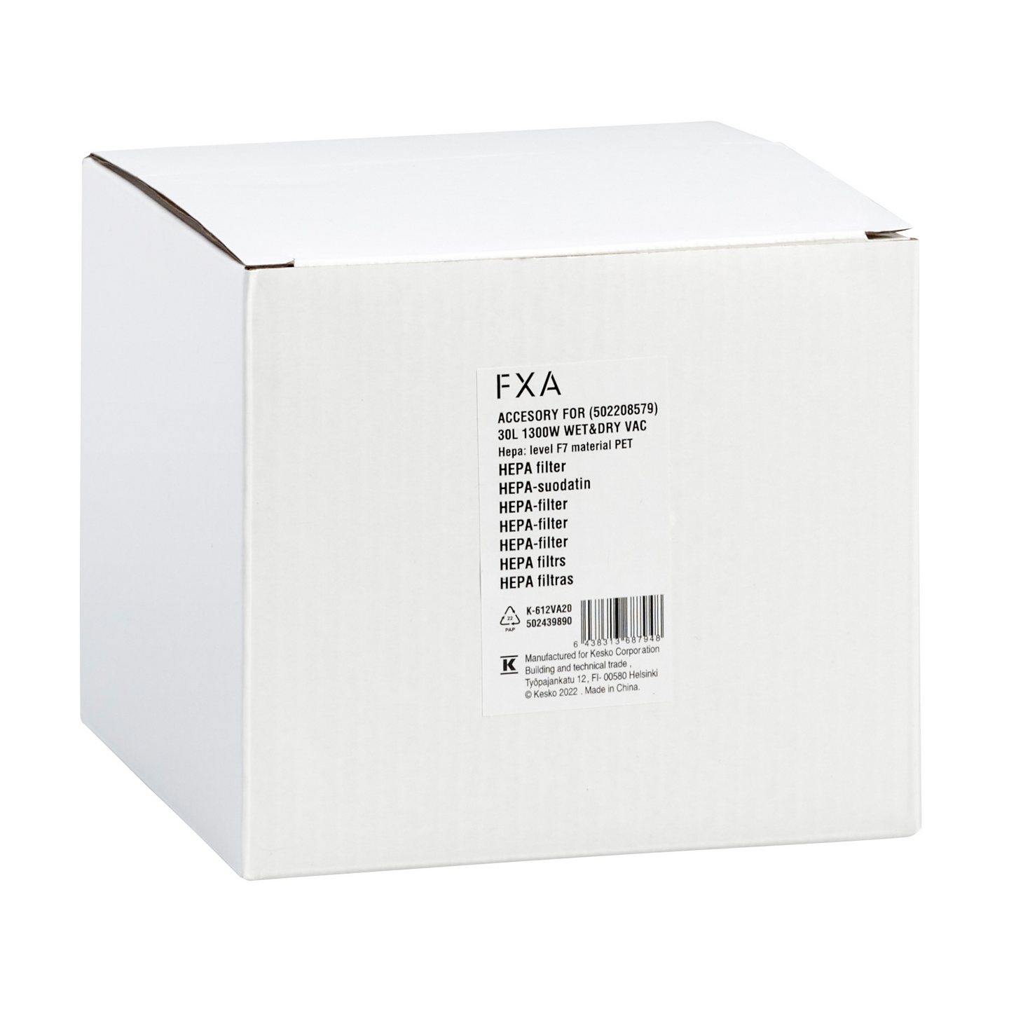 HEPA-suodatin FXA 30L 1300W Märkä-kuivaimuriin