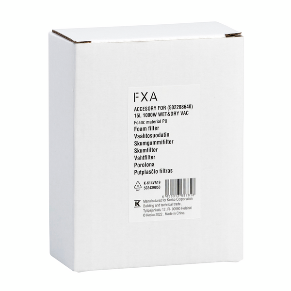 Vaahtosuodatin FXA 15L 1000W märkä-kuivaimuriin 3 kpl