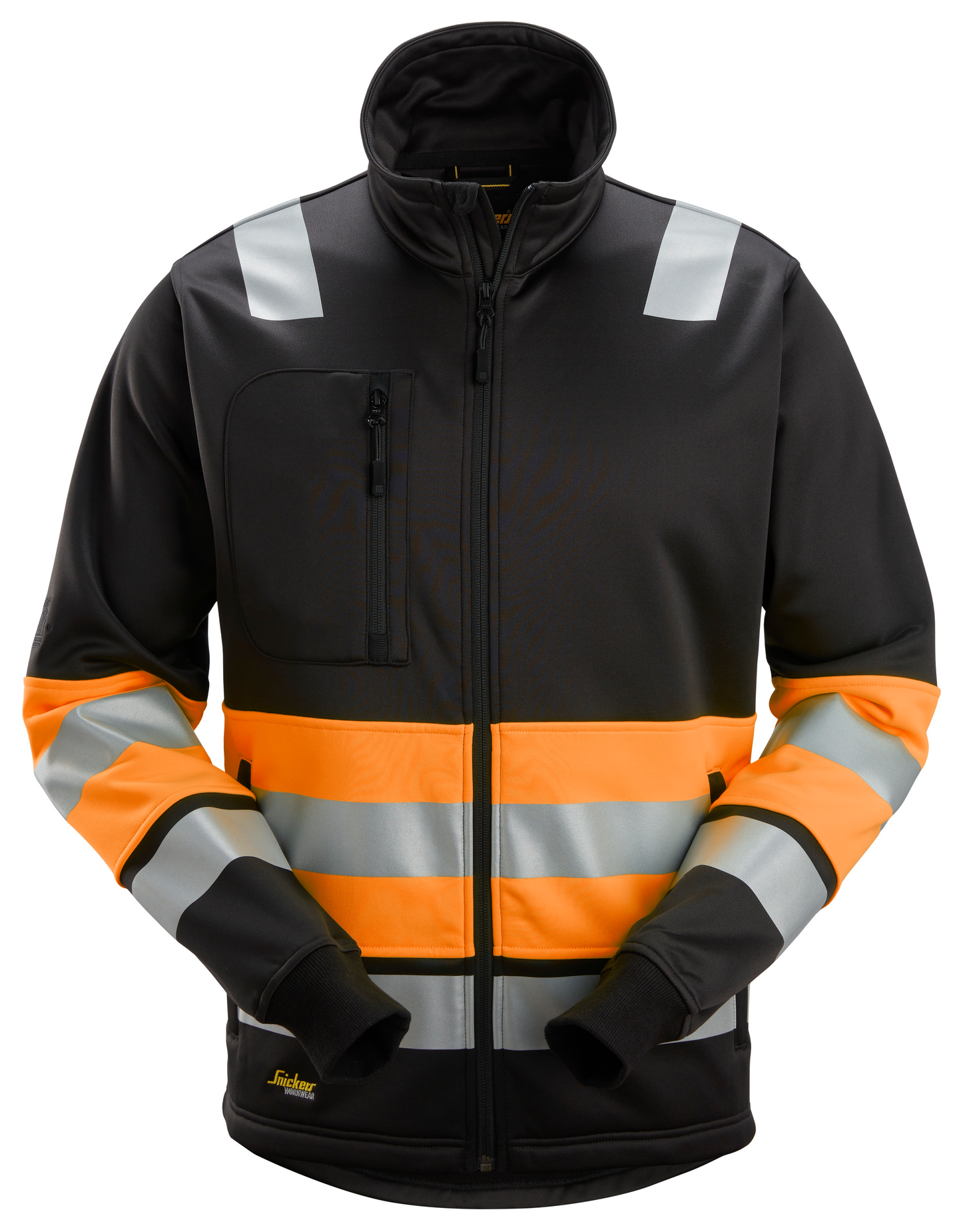 Työtakki Snickers 8034-0455 Hi-Vis lk 1 musta/huomio-oranssi