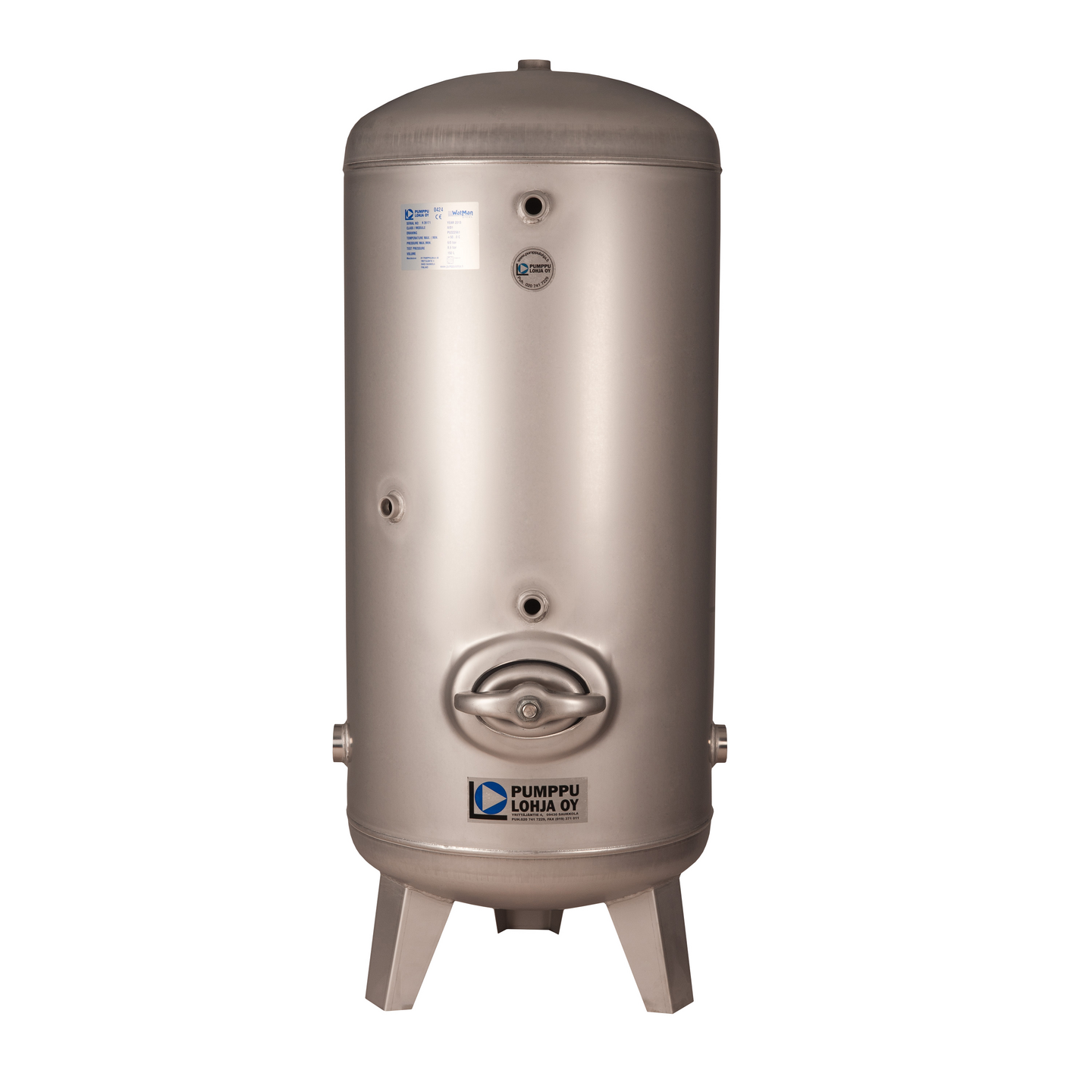 Painevesisäiliö Pumppulohja Watman ruostumaton teräs 100l/6 Bar