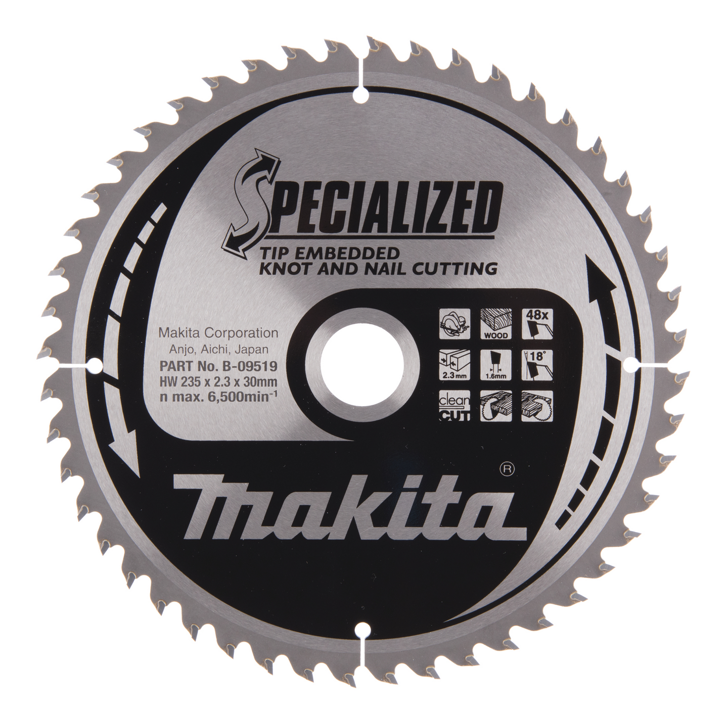 Pyörösahanterä Makita Specialized 235x30x2,3mm Z-48 naulainen puu