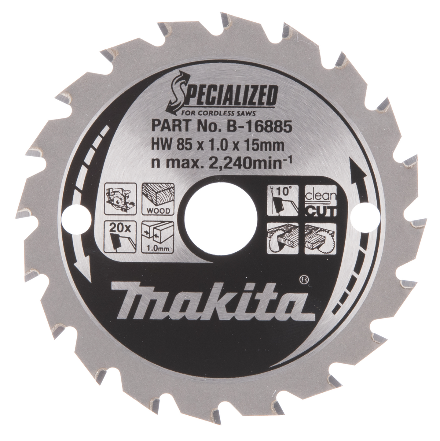 Pyörösahanterä Makita Specialized 85x15x1,0mm Z-20 puu