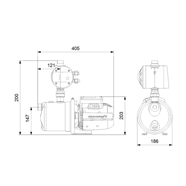 Vesiautomaatti Grundfos JP 4-47 PM1 1x230v 50hz 1,5m