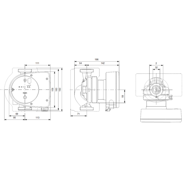 Lämpöjohtopumppu Grundfos Magna1 32-80 180