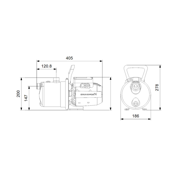 Puutarhapumppu Grundfos JP 4-47 1x230v 50hz 1,5m