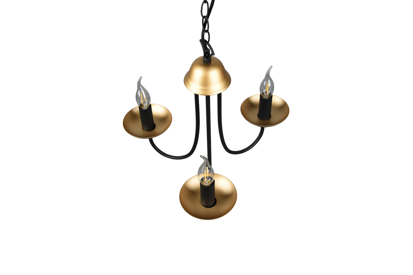 Kattokruunu TRIO Livia E14 3-osainen mattamusta/kulta