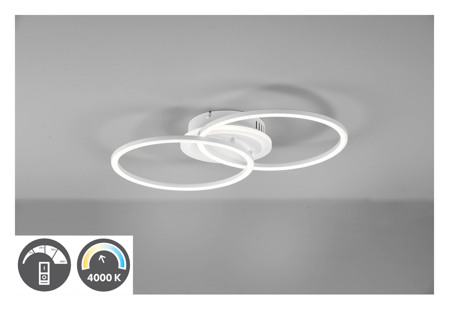 Kattovalaisin TRIO Venida led 3000lm 4000K pyöreä mattavalkoinen