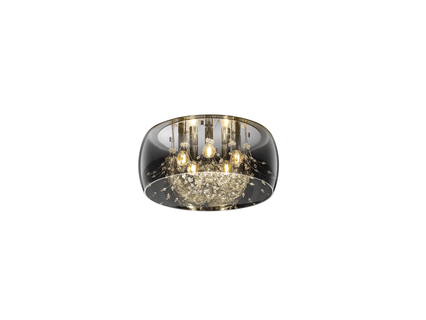 Kattovalaisin TRIO Crystel 5xE14 50cm kromi/savulasi