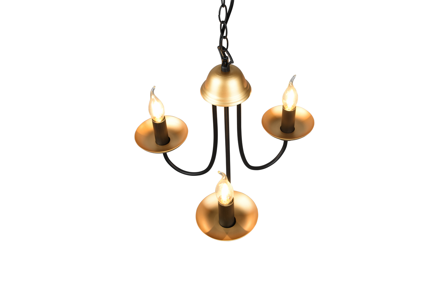 Kattokruunu TRIO Livia E14 3-osainen mattamusta/kulta