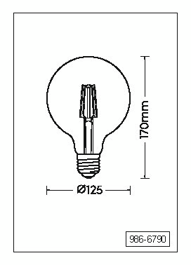 Led-lamppu TRIO Filament iso globe E27 8W 806lm 2700K switch dimmer ruskea