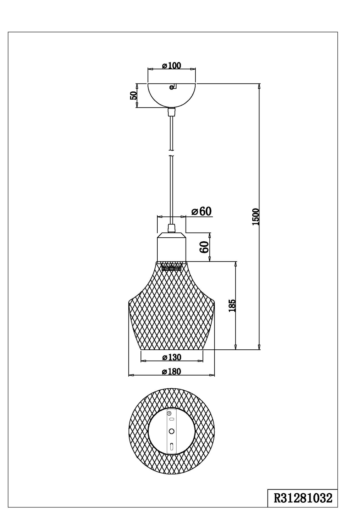 Riippuvalaisin TRIO Valeria E27 18cm mattamusta