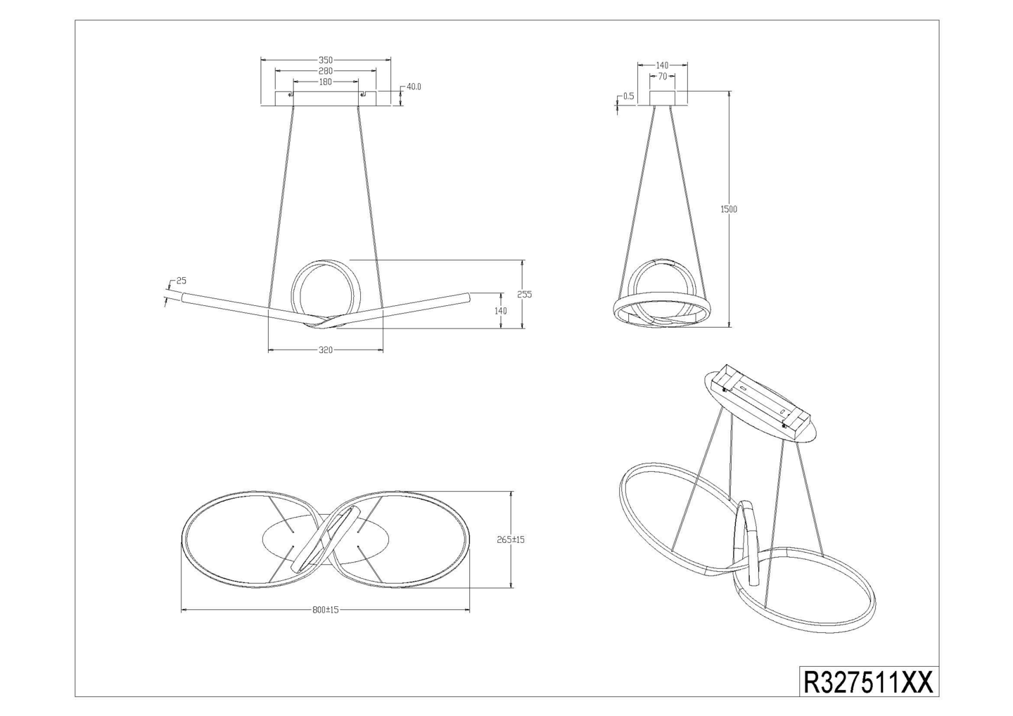 Riippuvalaisin TRIO Sansa led 3300lm 4000K mattavalkoinen
