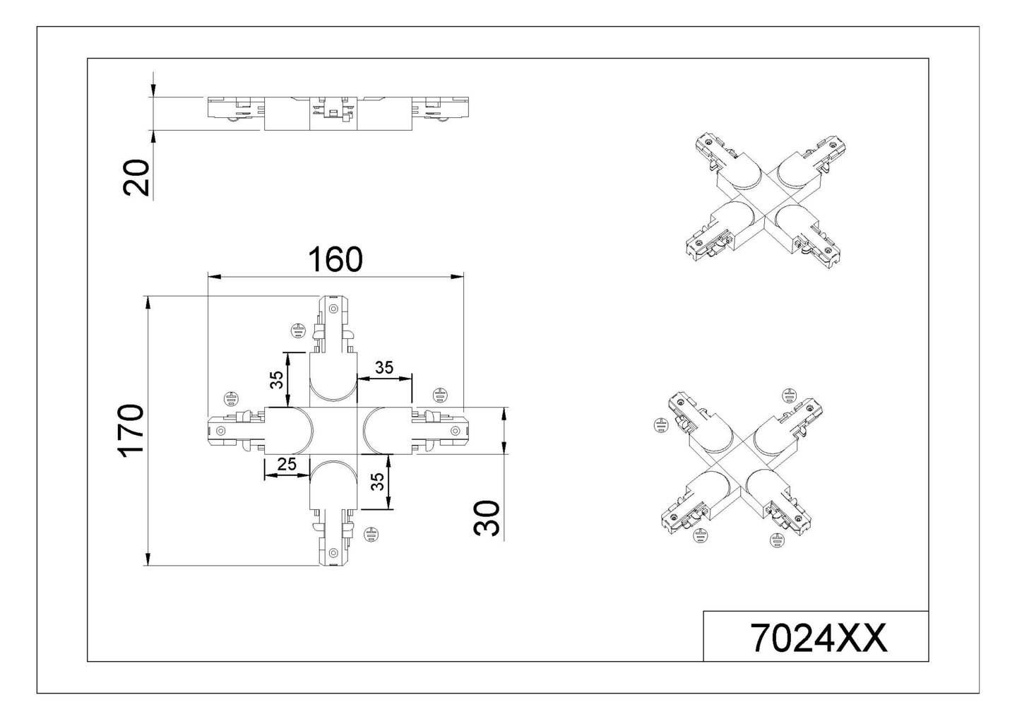 X-liitin TRIO Duoline mattavalkoinen
