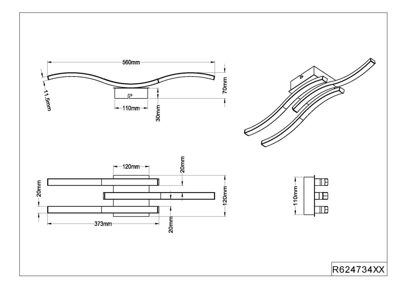 Kattovalaisin TRIO Route led 3x600lm 4000K 3-osainen mattamusta