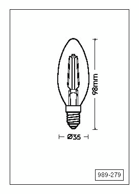 Led-lamppu TRIO Filament kynttilä E14 2W 225lm 2700K ruskea