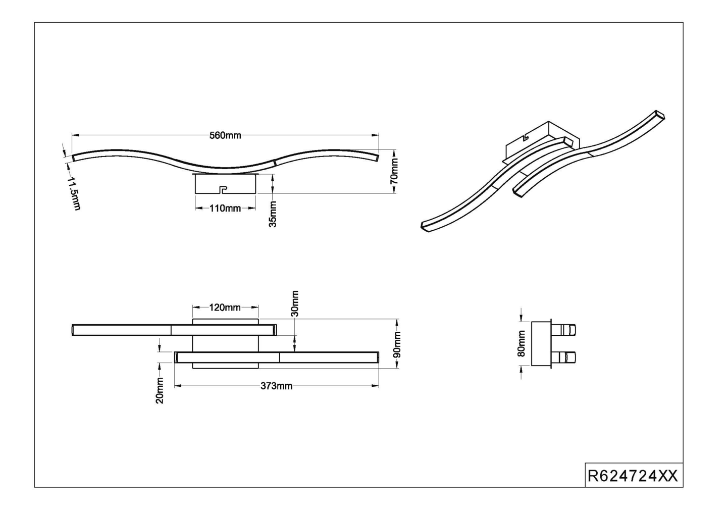 Kattovalaisin TRIO Route led 2x600lm 4000K 2-osainen mattamusta
