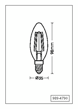 Led-lamppu TRIO Filament kynttilä E14 4W 400Lm 2700K switch dimmer ruskea